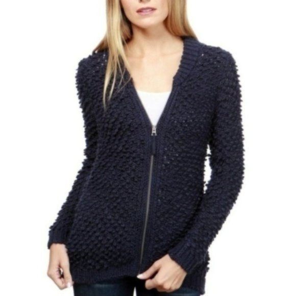 Lucky Brand Sweater Bomber, Navy, Size XS/S - Picture 1 of 5